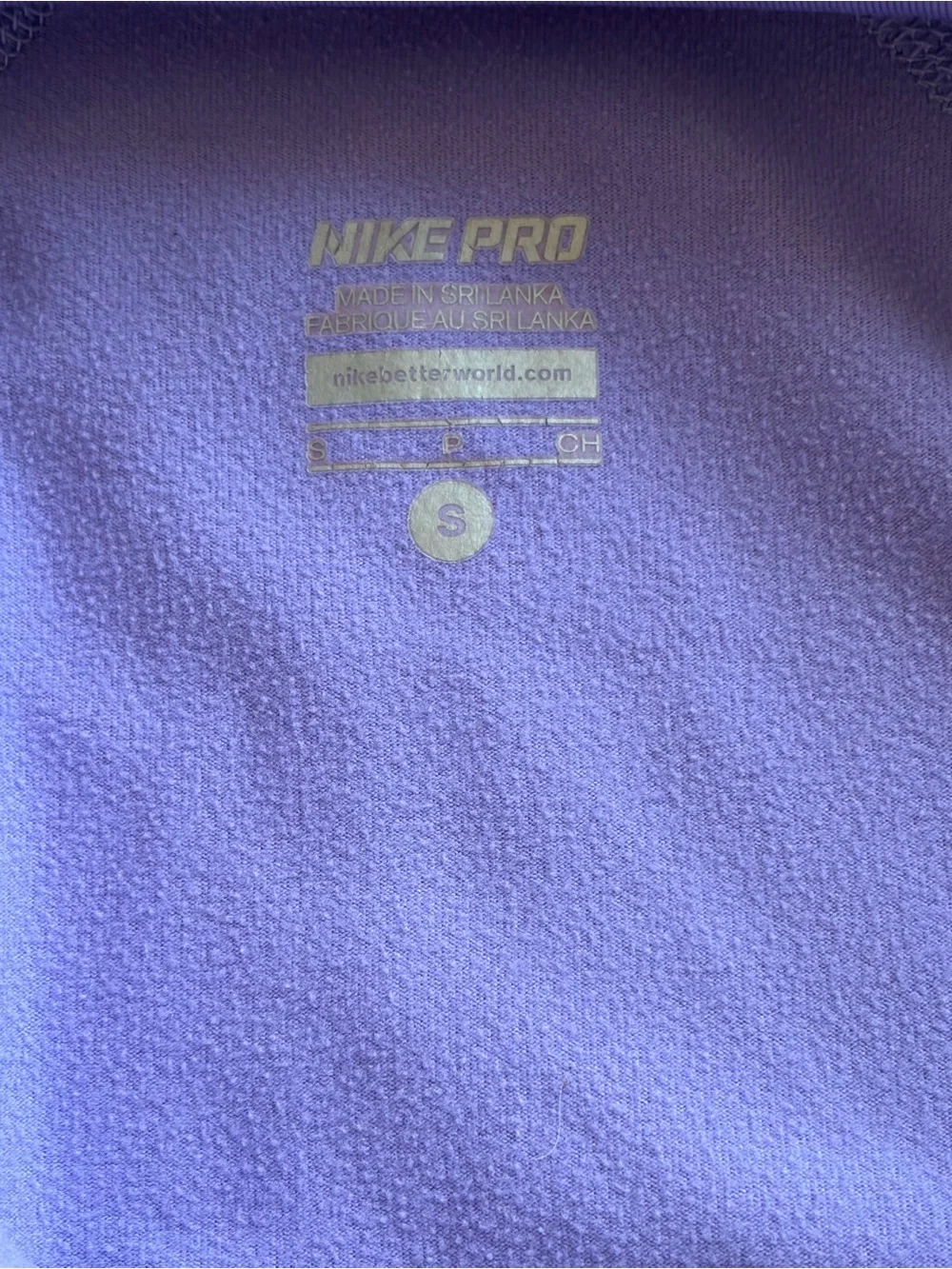 Women’s Lavender Nike Pro Long Sleeve Half Zip Performance Top S